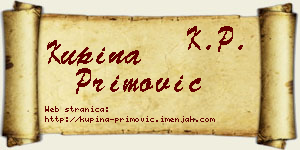 Kupina Primović vizit kartica